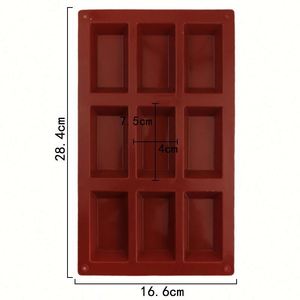 Moule en silicone écologique personnalisé avec logo, 9 cavités, forme trapézoïdale, pour gâteaux, savons, bougies, fabrication artisanale à domicile, réutilisable, OEM/ODM - Product Image 2
