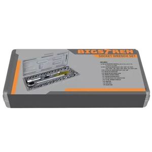 Bigstren 40-Piece <b>Socket</b> Wrench Set Metric and Standard with <b>Ratchet</b> and Extensions for Automotive and Home Repair Made in Italy - Product Image 1