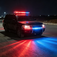 Neue Rot-Blaue LED-Notfall-Warnleuchte für Fahrzeugdächer, 12V Hochintensiver Blinkmodus