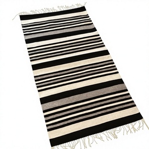 European Style Striped Cotton Flat Weave Rugs Indoor & Outdoor Use Economical Area Rugs with Great Value Direct From Factory - Product Image 1