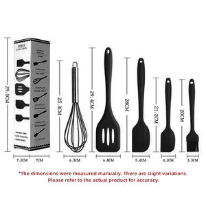 Set Peralatan Dapur Silikon 6 Buah Baru, Anti Lengket, Spatula/Penjepit Tahan Panas, Aksesoris/Gadget/Alat Dapur - Product Image 2