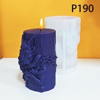 Moule à gâteau d'Halloween en silicone double tête de chauve-souris démoniaque avec décoration chaîne et croix, moule à bougie moderne