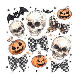 Transfert DTF Halloween Motif Nœud Fantôme Mignon Prêt à Presser, Transfert Numérique Thermocollant à Froid pour T-shirts, Sweats à Capuche et Sacs - Product Image 6
