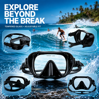 Masque de plongée à vision large de 180 degrés, verre trempé, anti-buée, anti-fuite, silicone, pour la plongée sous-marine et la natation