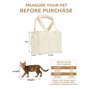Sac de <span class=keywords><strong>transport</strong></span> pour petits animaux, sac de voyage pliable portable avec grande poche de rangement, design à bords souples pour chiots, chatons, petits chiens - Product Image 5