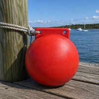Bola de Advertencia Flotante OEM PE Roja de 300 mm con Doble Anclaje, Anticorrosión, Esférica, para Delimitación Marina