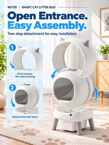 Caja de Arena Inteligente Automática <span class=keywords><strong>para</strong></span> Gatos con Control por APP, Eliminación de Olores, 10 Sensores de Seguridad y Autolimpieza <span class=keywords><strong>para</strong></span> Múltiples Gatos - Product Image 2
