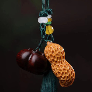 Themed Pendants Food Shape Persimmon 3x2 Cm Peanut 4.2x1.8 Cm Tree Material Gift Charm Keychain <b>Car</b> Pendant Unisex - Product Image 1