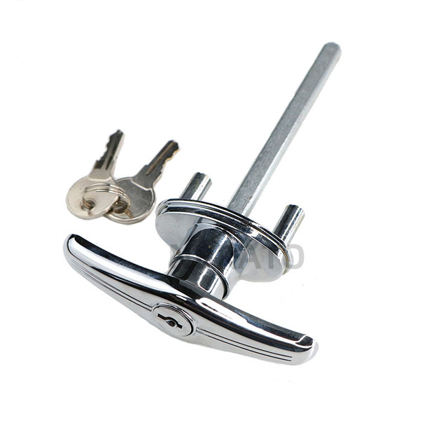 Customization Silver Zinc Alloy 104mm T Handle Garage Roller Door Lock Garage Door Opener 2 Keys Secure Door Lock