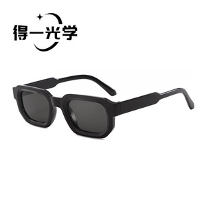 Polygonal <b>Small</b> <b>Frame</b> Square <b>Sunglasses</b> For Women UV400 Black PC <b>Frame</b> Class 2 Sunshades - Product Image 1