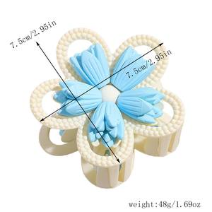 กิ๊บติดผมทรงดอกไม้แบบด้านสไตล์เกาหลี 5 กลีบ กิ๊บพลาสติกแบบหนีบ ขายส่งจำนวนมาก อุปกรณ์เสริมผมกันลื่นสำหรับผู้หญิง - Product Image 2