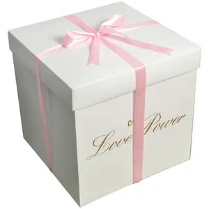Caja de regalo de globo de lujo, logotipo personalizado, caja sorpresa para cumpleaños, Navidad, San Valentín, compromiso