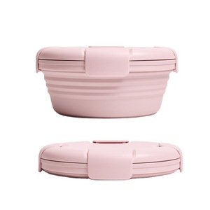 <strong>AMZ</strong> HOT Silicone Bento Lunch Box Silicone Fresh Keeping Box Sealed Leakage Proof Food Grade 1100ML Foldable <strong>Kitchen</strong> Food Storage - Product Image 2