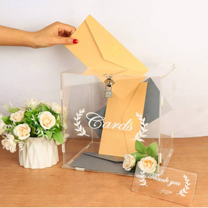 อะคริลิคงานแต่งงานการ์ดเชิญกล่องล็อค <span class=keywords><strong>Party</strong></span> ตกแต่งวันเกิด Wishing Well งานแต่งงานของขวัญกล่องสล็อต - Product Image 2