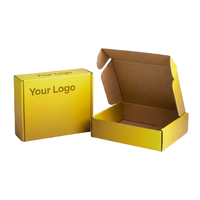 Cajas de Envío de Joyería de Papel, Suministradas por Fábrica, Caja de Joyería de Lujo con Logotipo Personalizado, Caja de Envío Corrugada Amarilla