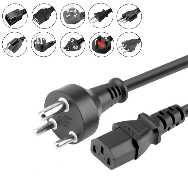 High Quality AC Computer Power Cord India Plug Wholesale Price Small South African Cable for Home Appliances