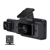 Caméra embarquée triple Relee Factory 1080P pour véhicules, enregistrement en boucle, 3 canaux pour l'avant et l'arrière, vision nocturne IR, connectivité Wi-Fi