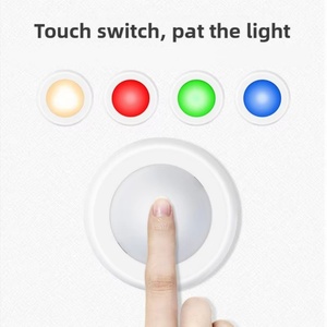 Creative 16-Color <b>LED</b> Press <b>Night</b> <b>Light</b> Color-changing Atmosphere Tap <b>Light</b> with Remote Control for Home Lighting - Product Image 3