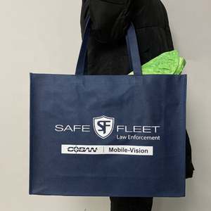 Sac Non Tissé Pliable Zip Ultrasonique Non Tissé T-Shirt Sac Européen Rpet Non Tissé Tote Shopping Bag - Product Image 3