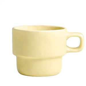 Taza Apilable de Cerámica Cremosa, Diseño Minimalista, Color Sólido, Taza de Café para Uso Doméstico, Estilo Nórdico, Regalo Sin Tapa - Product Image 2