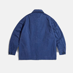 OEM Vintage Cotton Twill <strong>Chore</strong> <strong>Jacket</strong> for Men French Workwear with Button Decoration Breathable Plus Size for Autumn Season - Product Image 6