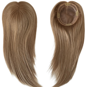 Topper de Cabello Humano Virgen 5.5x6.5 con Base Mono y 4 Clips, Atado a Mano para Mujeres - Product Image 1