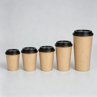 Gobelets jetables en papier kraft recyclable à paroi simple avec revêtement en verre, 8oz, 10oz, 12oz, 16oz, 20oz, pour café et thé, avec couvercle – Vente en gros