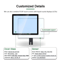 Panel Táctil Capacitivo de Vidrio PCAP Personalizado OEM ODM en Varios Tamaños y Formas con Interfaz USB/I2C