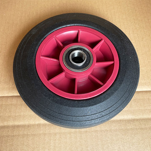 ล้อยางตัน 6x2 พร้อมลูกปืน สีแดง สำหรับรถเข็น รถลาก รถเข็นเครื่องมือ - Product Image 1