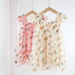 Boutique Toddler TUTU <strong>Dress</strong> Heart Print 1-6 Years Infant Little Girls Flutter Sleeve <strong>Dress</strong> Tulle Casual Summer Frocks <strong>Kids</strong> <strong>Dress</strong> - Product Image 1
