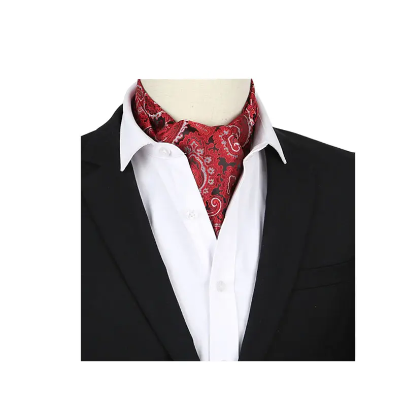 Foulard homme vintage cravate polyester jacquard tissé classique grand col paisley cravate foulard