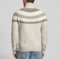 Pull jacquard tricoté en mélange de laine chaud pour homme, col montant demi-zip, idéal pour l'automne et l'hiver, les activités de plein air et les voyages – Fabrication sur mesure par un fabricant de tricots