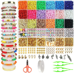Ensemble de fabrication de bracelets en perles d'argile polymère de couleur mélangée, 5300 pièces, pour la création de bijoux pour femmes - Product Image 6