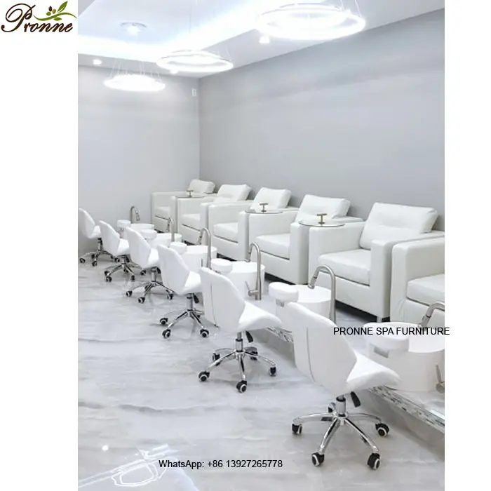 Beauty Nail Spa Furniture Pedicure Spa Station with Foot Massage Basin