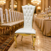 Chaises sans accoudoirs de luxe dorées pour événements, mariage, fête, chaise pour la mariée et le marié