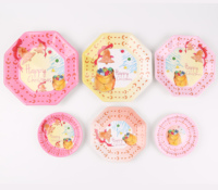 Ensemble de vaisselle en papier jetable personnalisée, écologique, à motifs mignons, pour Noël et les fêtes - pour les fêtes et les banquets