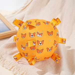 Cute Eco-Friendly Plush <b>Bell</b> Molar <b>Dog</b> Toy Ball With Ribbon Rope, Interactive Puppy Chew Training Toy - Product Image 2
