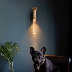 Lámpara de pared de un solo cabezal de estilo nórdico moderno OEM, decoración de bronce, fuente de luz LED marroquí para dormitorio, Base E26, Control táctil - Product Image 5