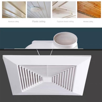 Grilles de climatisation de plafond carrées en plastique ABS Diffuseurs pour couvercle de ventilateur de salle de bain et couvercle de ventilateur d'extraction