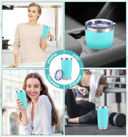 Gobelet isotherme à Double paroi personnalisable en acier inoxydable, 20 Oz, avec couvercle, facile à emporter