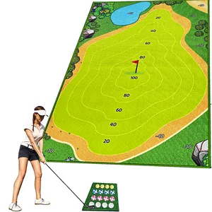 Allenamento di golf indoor appiccicoso personalizzato commerciale che mette il gioco della stuoia della gamma del bunker per la battuta di rilevamento dell'oscillazione