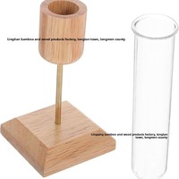 Décoration de bureau créative pour la maison, vase en bois avec tubes à essai, arrangement de plantes hydroponiques en verre transparent, style pastoral moderne