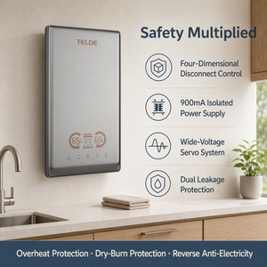 Calentador de Agua Eléctrico Instantáneo Inteligente LED de 8.8KW, Delgado, de Pared, Ahorro de Energía, para Apartamentos - Product Image 6