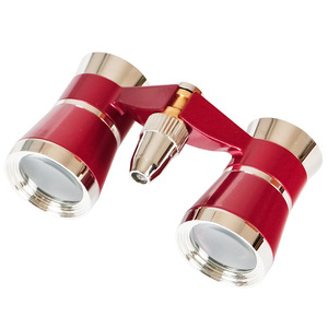 <span class=keywords><strong>Jumelles</strong></span> <span class=keywords><strong>de</strong></span> théâtre à lunettes d'opéra en métal rouge optique 3x25 avec lumière LED - Product Image 1
