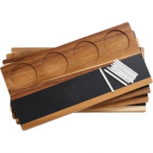 Support réutilisable et écologique en bois pour verres à vin, bière, cocktails et whisky, et plateau de service à bière – Plateau de bar de style traditionnel pour usage hôtelier - Product Image 3