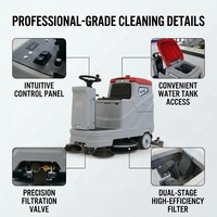 Machine de nettoyage de sols électrique, aspirateur industriel, plastique, autonomie de 2 à 3 heures, réservoirs de 80L/90L, usage commercial