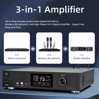 Amplificateur de karaoké DSP haute puissance 800W avec système anti-retour, amplificateur de puissance 2 canaux, microphone sans fil, haut-parleur PA 10/12 pouces
