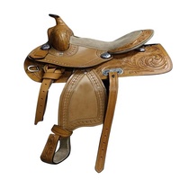 Selle Western Barrel en cuir faite à la main.