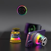 Haut-parleurs sans fil portables miniatures avec éclairage RGB coloré, haut-parleur musical pour le camping, les fêtes en plein air, haut-parleurs magnétiques avec chargeur de téléphone