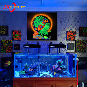 Peinture fluorescente de poisson, dessin animé, poisson, rock, fleur, peinture lumineuse, décoration d'aquarium - Product Image 3
